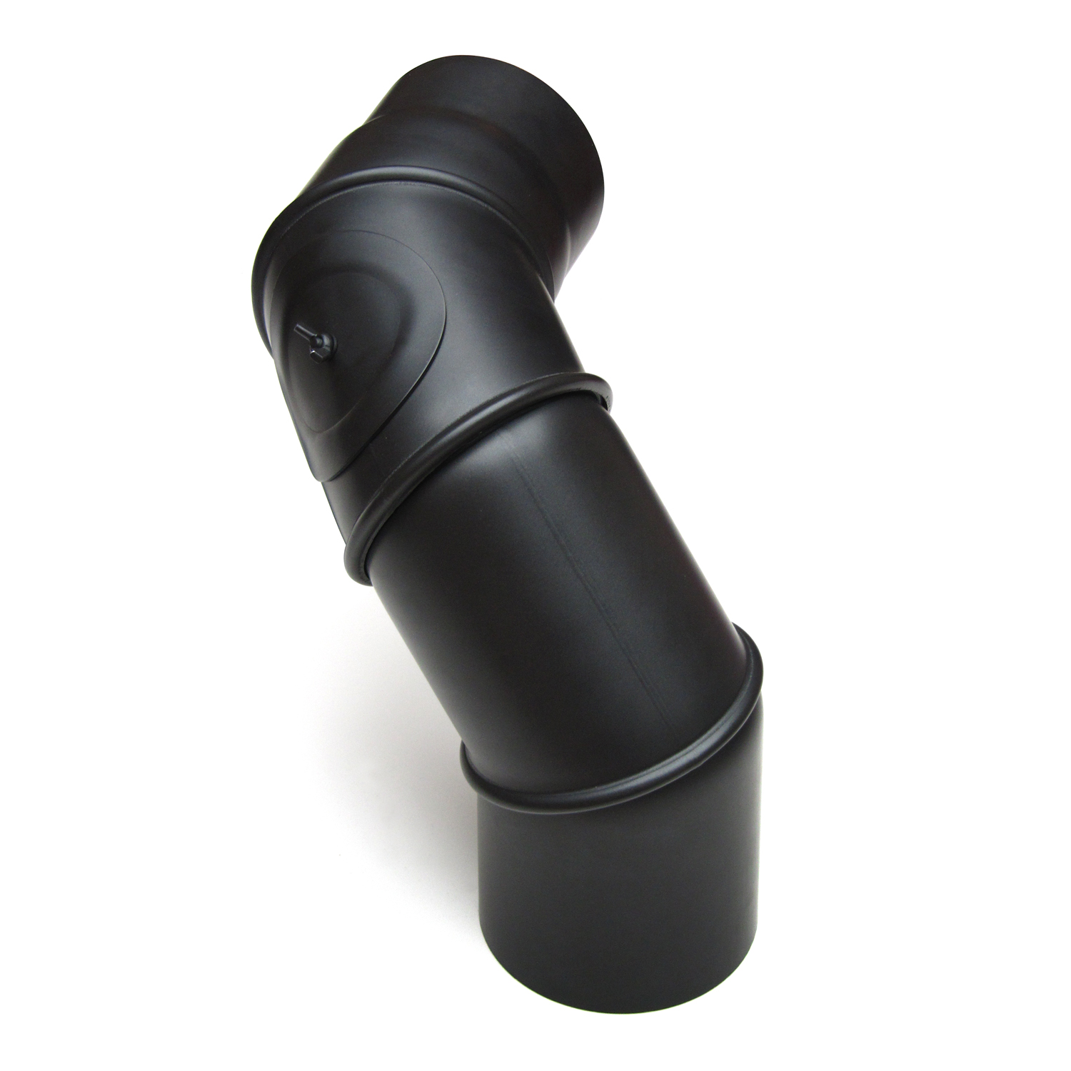 Raik Basic coude multiple 120 mm noir avec porte – 4 pièces pour tuyau de fumée / conduit de fumée