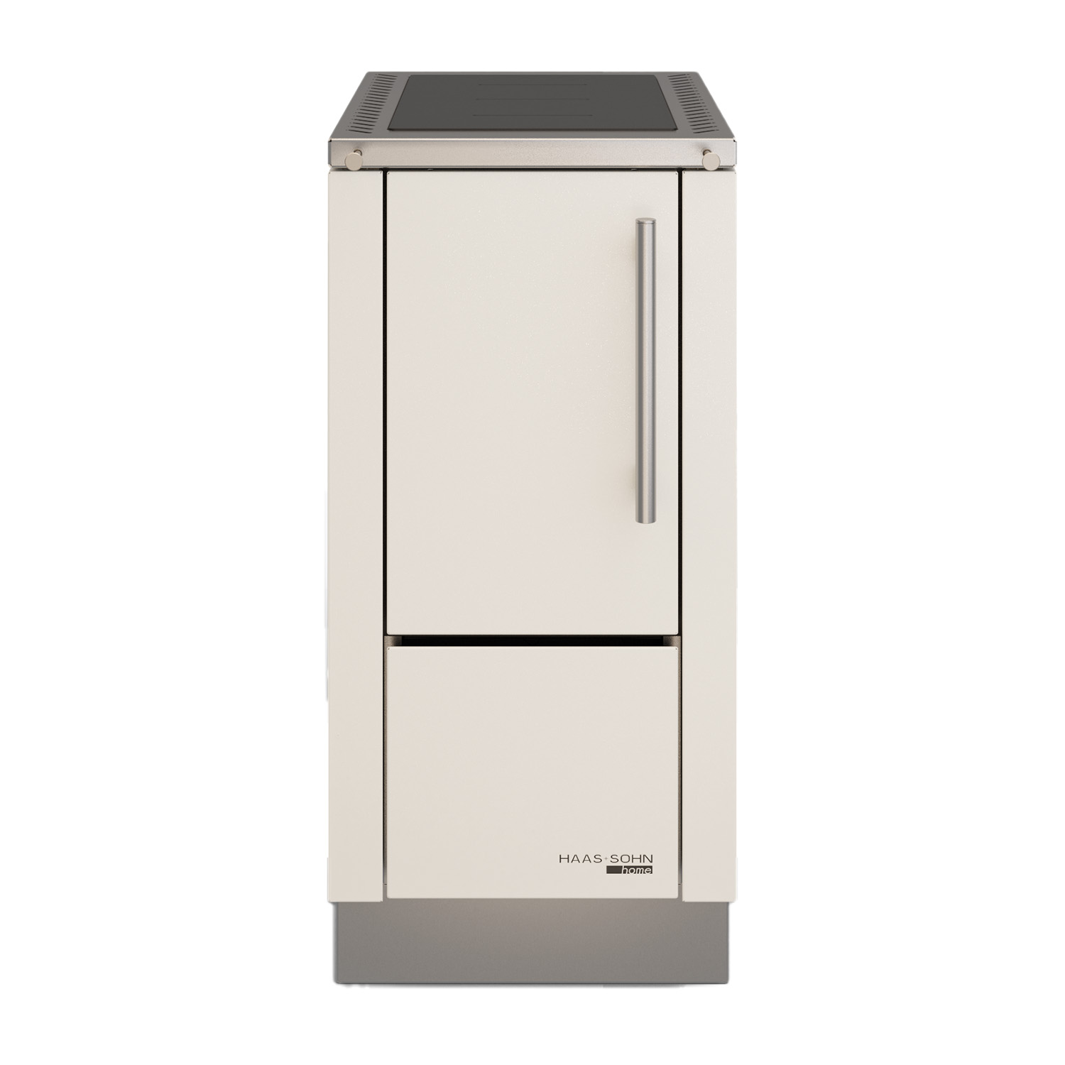 Haas+Sohn HS 40 sans vitre cuisinière à bois blanche cadre de cuisinière acier inoxydable plaque de cuisson en acier