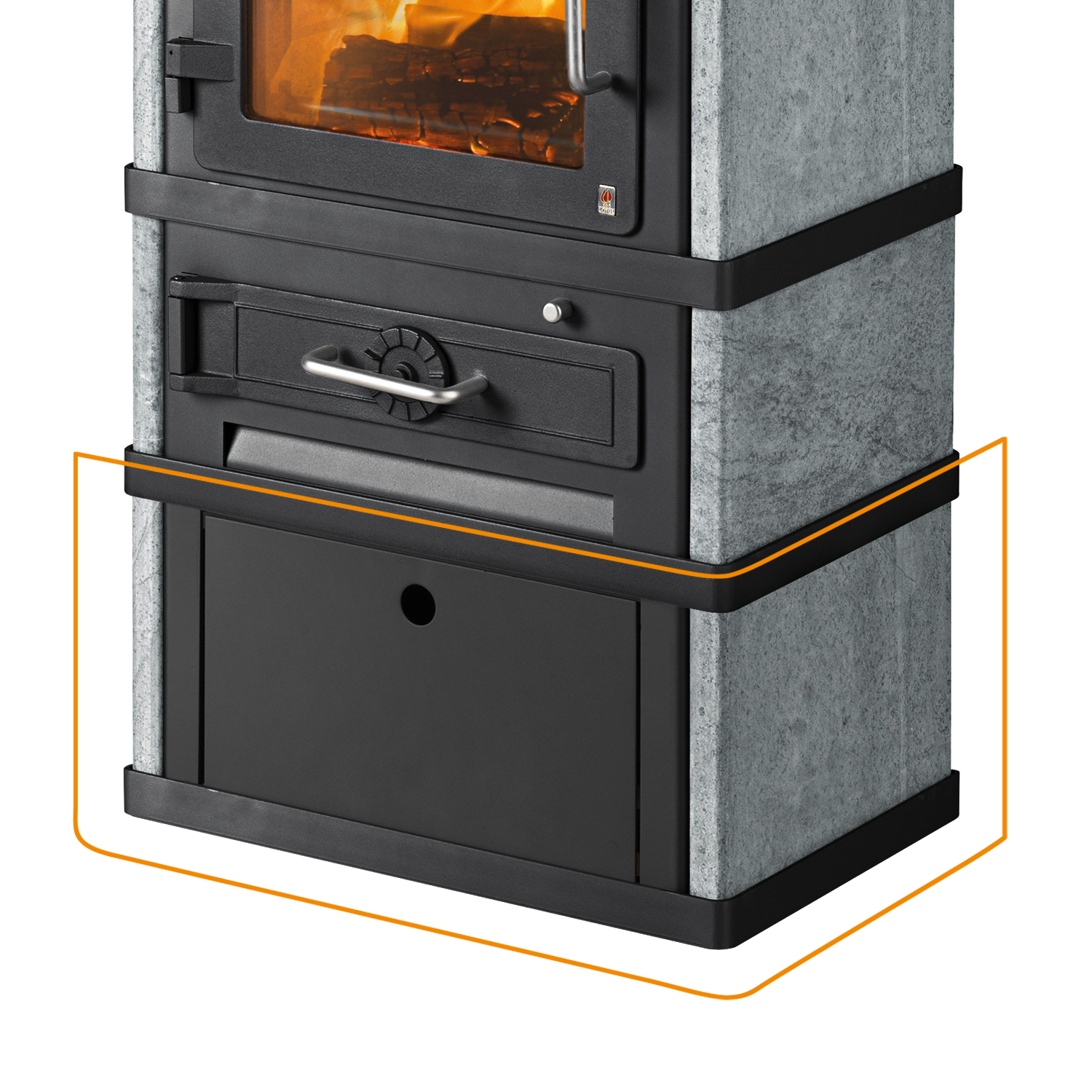 Lotus socle à bûches noir pour le poêle à bois 2080