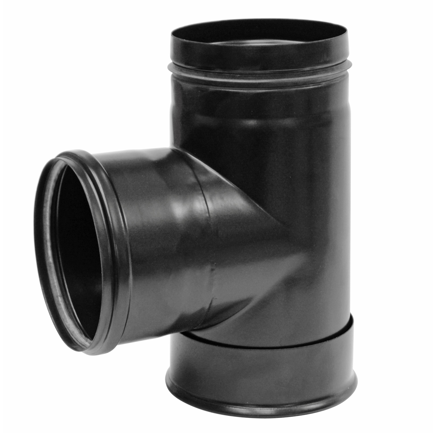 Raik conduit de poêle / tuyau de poêle 120 mm - coude à capsule (pièce en T) Raik conduit de poêle / tuyau de poêle 120 mm - coude à capsule (pièce en T)