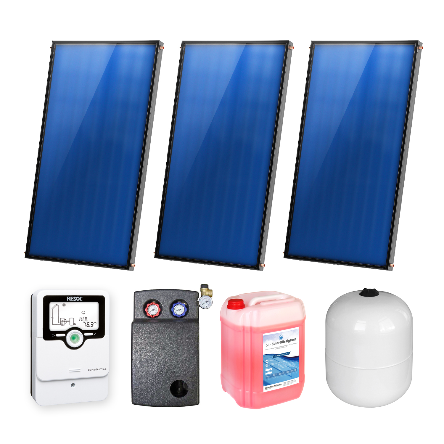 6,03 m² Sunex ensemble de capteurs solaires plats 2 3x Basicx 2.0 4C