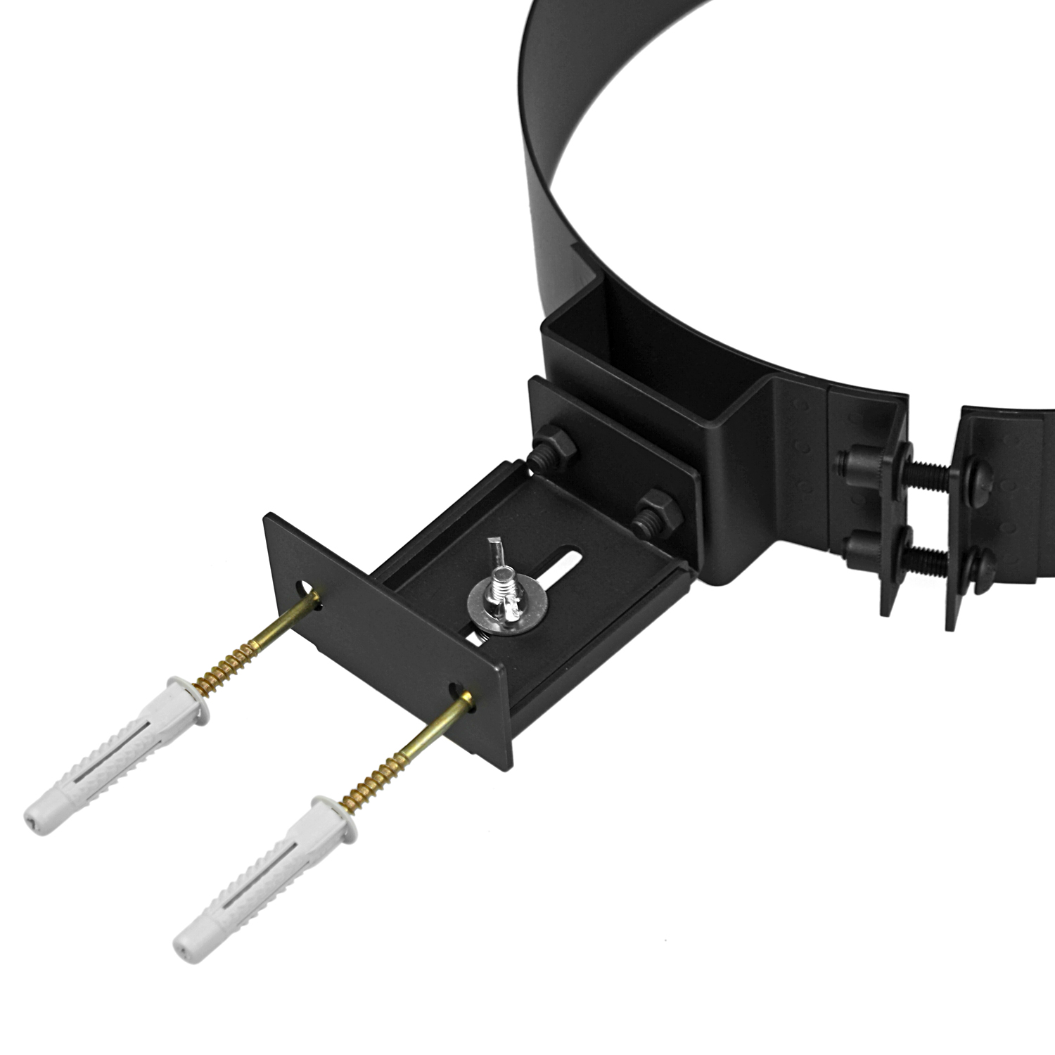 Collier de fixation Raik avec support mural pour tuyaux de fumée à double paroi Coltherm 150 mm, pour un diamètre extérieur RR de 215 mm, Noir. Collier de fixation Raik avec support mural pour tuyaux de fumée à double paroi Coltherm 150 mm, pour un diamètre extérieur RR de 215 mm, Noir.