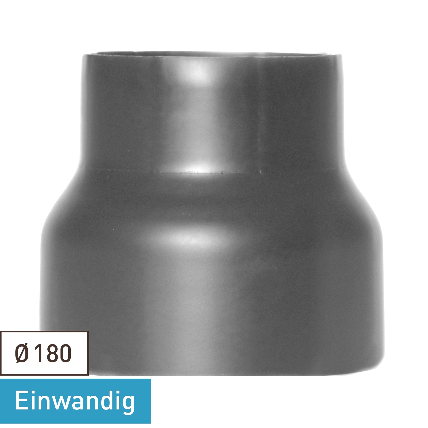 Raik Basic Réduction 180mm – 160mm gris fonte pour tuyau de fumée / conduit de fumée