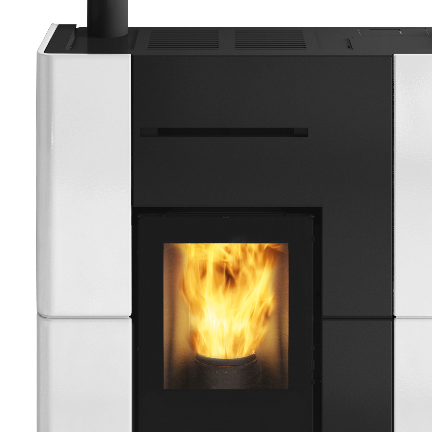 Edilkamin Blade H 15 Evo poêle à granulés bouilleur céramique blanc mat