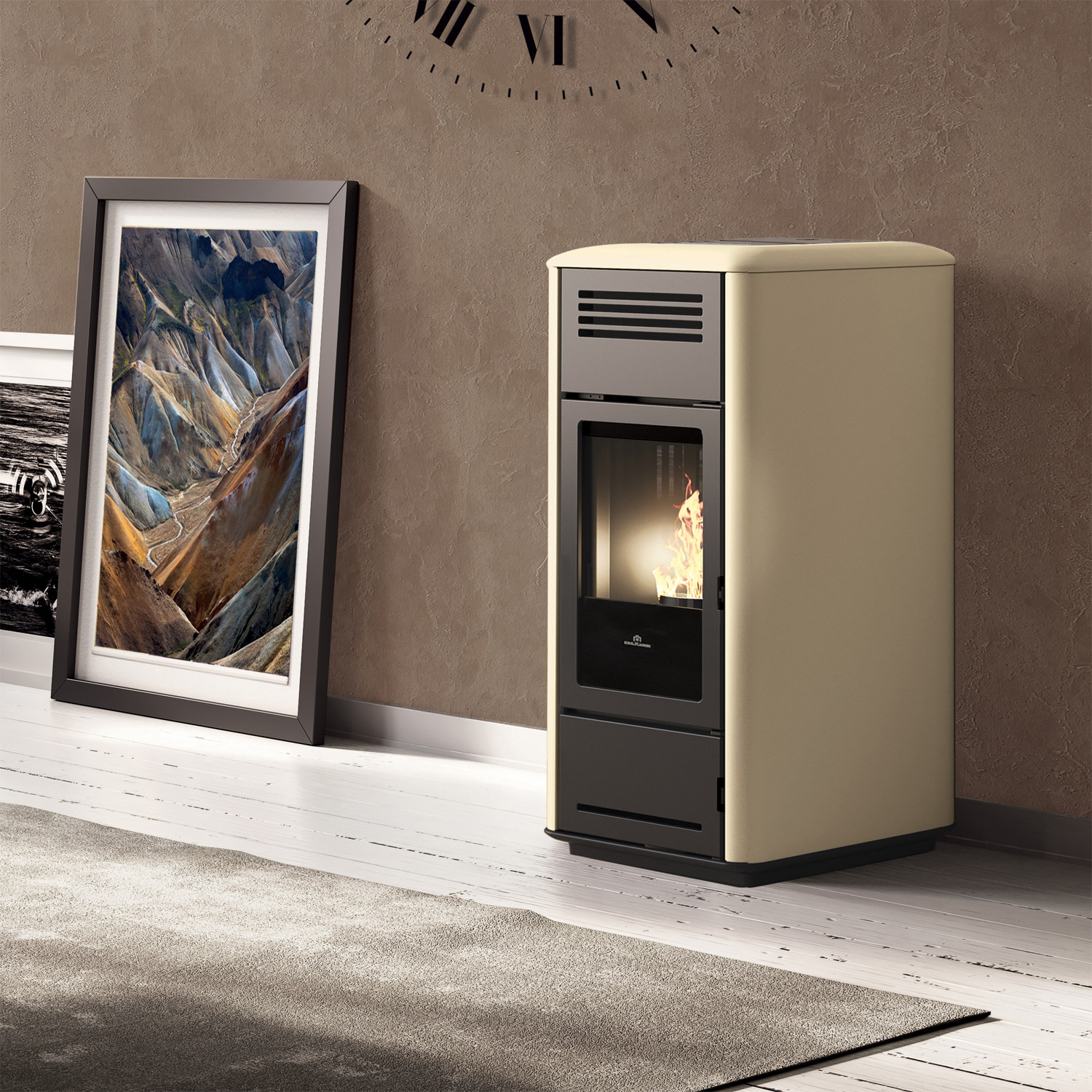 Edilkamin Milla H 15 Up poêle à granulés bouilleur acier parchemin