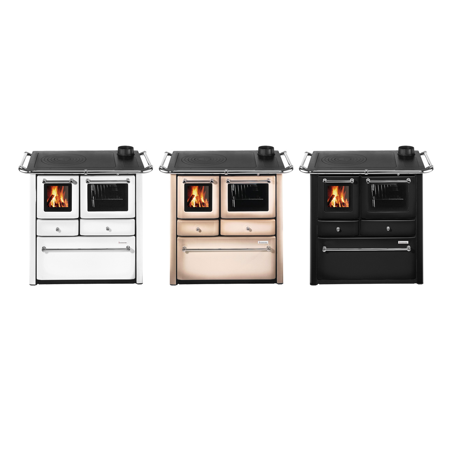 Wamsler K 85 F Cuisinière en acier blanc, four à droite