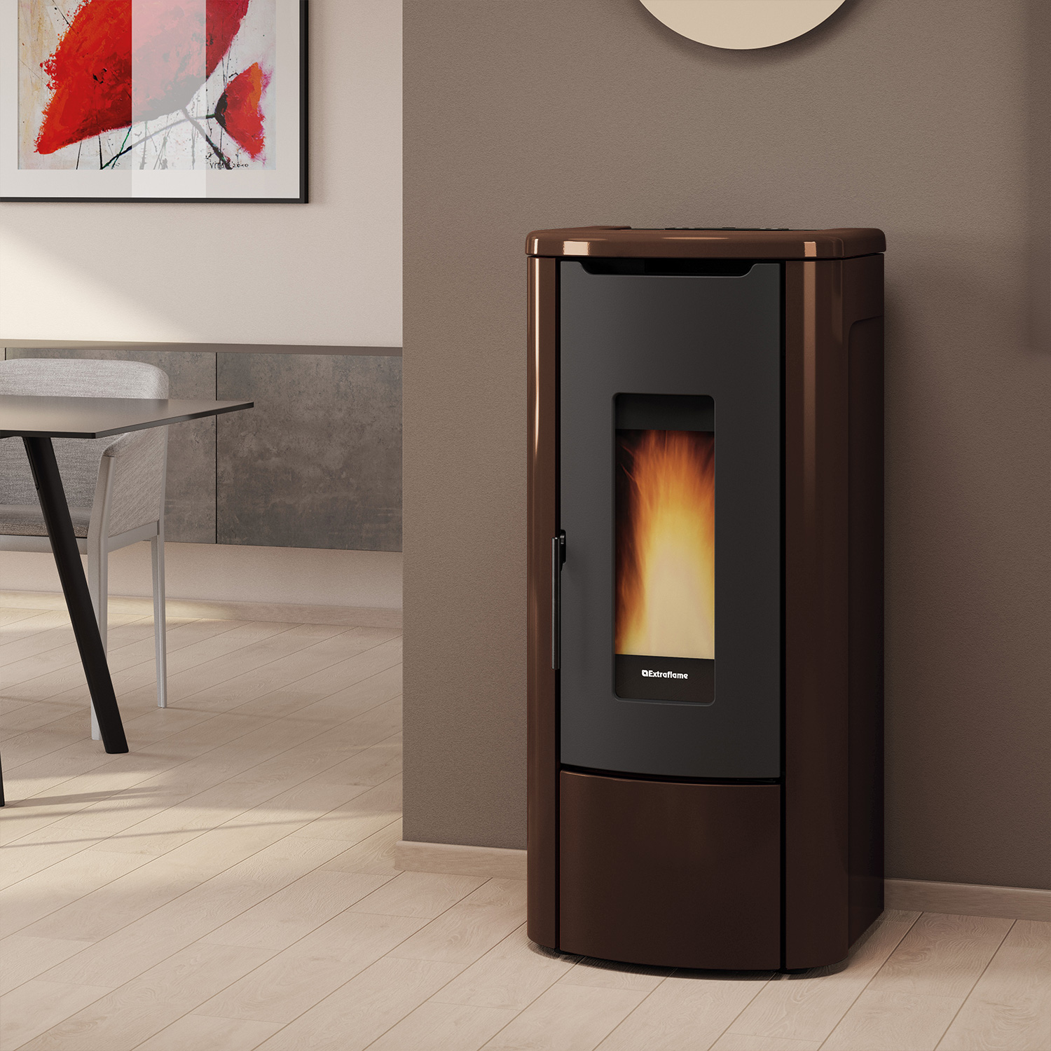 Extraflame Evolution Line Rosanna Idro Poêle à granulés bouilleur Acier Bronze