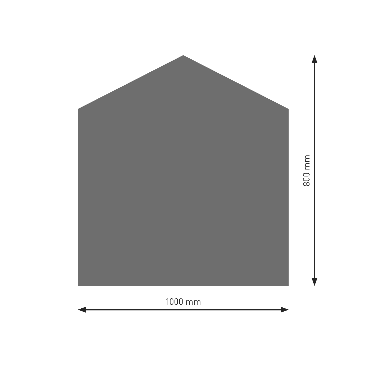 Plaque de sol Raik B4 5 côtés, gris fonte, revêtement en poudre, 800 x 1000 mm