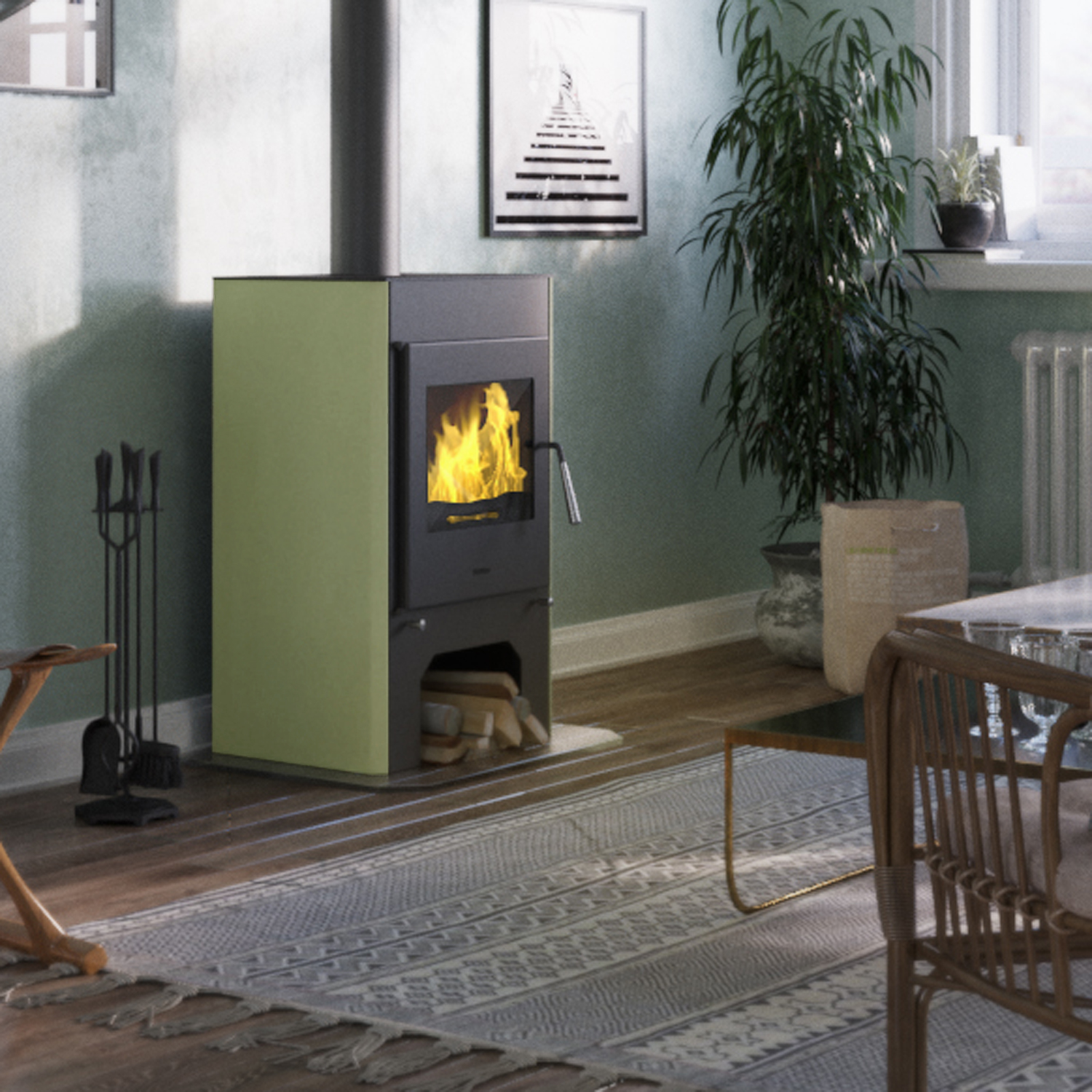 Poêle à bois HS Flamingo Espo 3 Olive