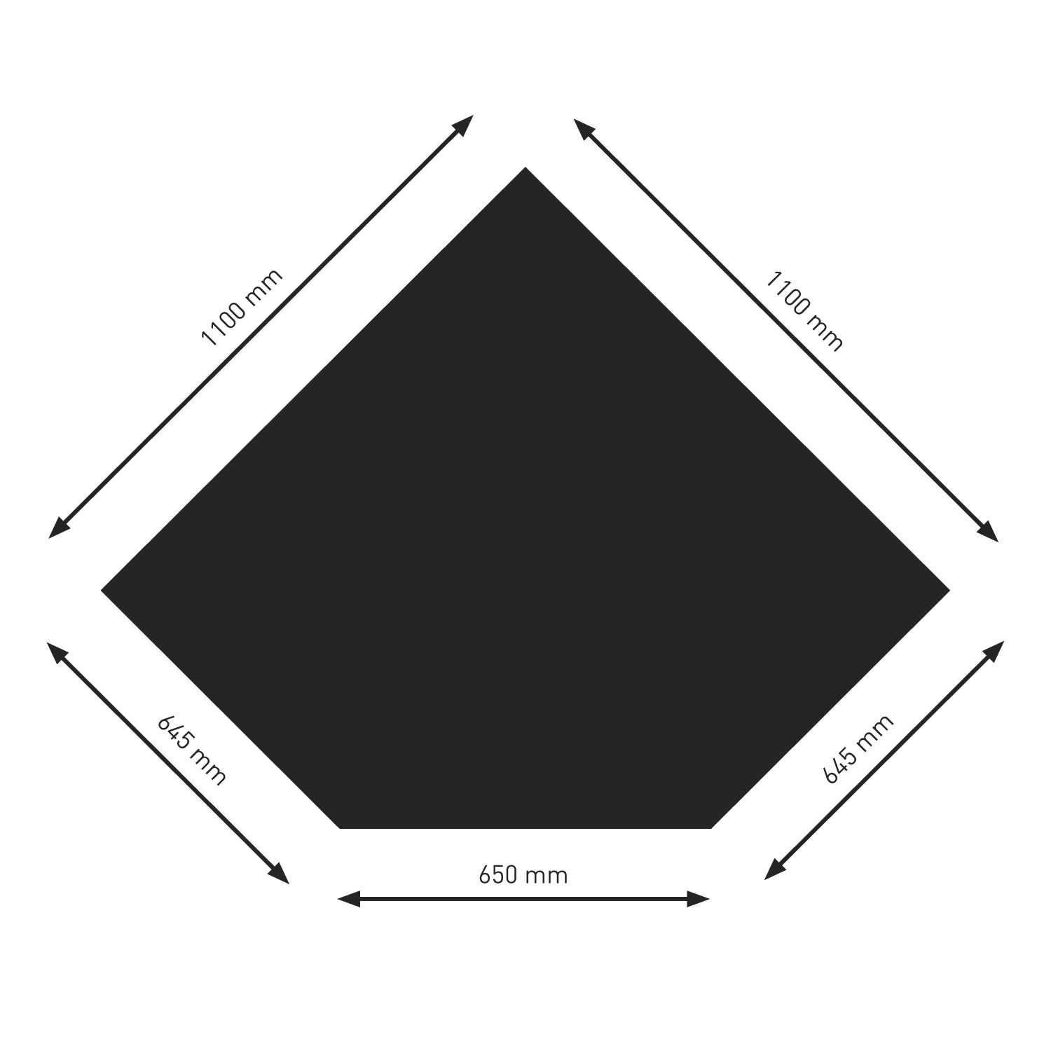Plaque de sol Raik B5 diamant noir revêtue par poudre 1100 x 1100 mm Plaque de sol Raik B5 diamant noir revêtue par poudre 1100 x 1100 mm
