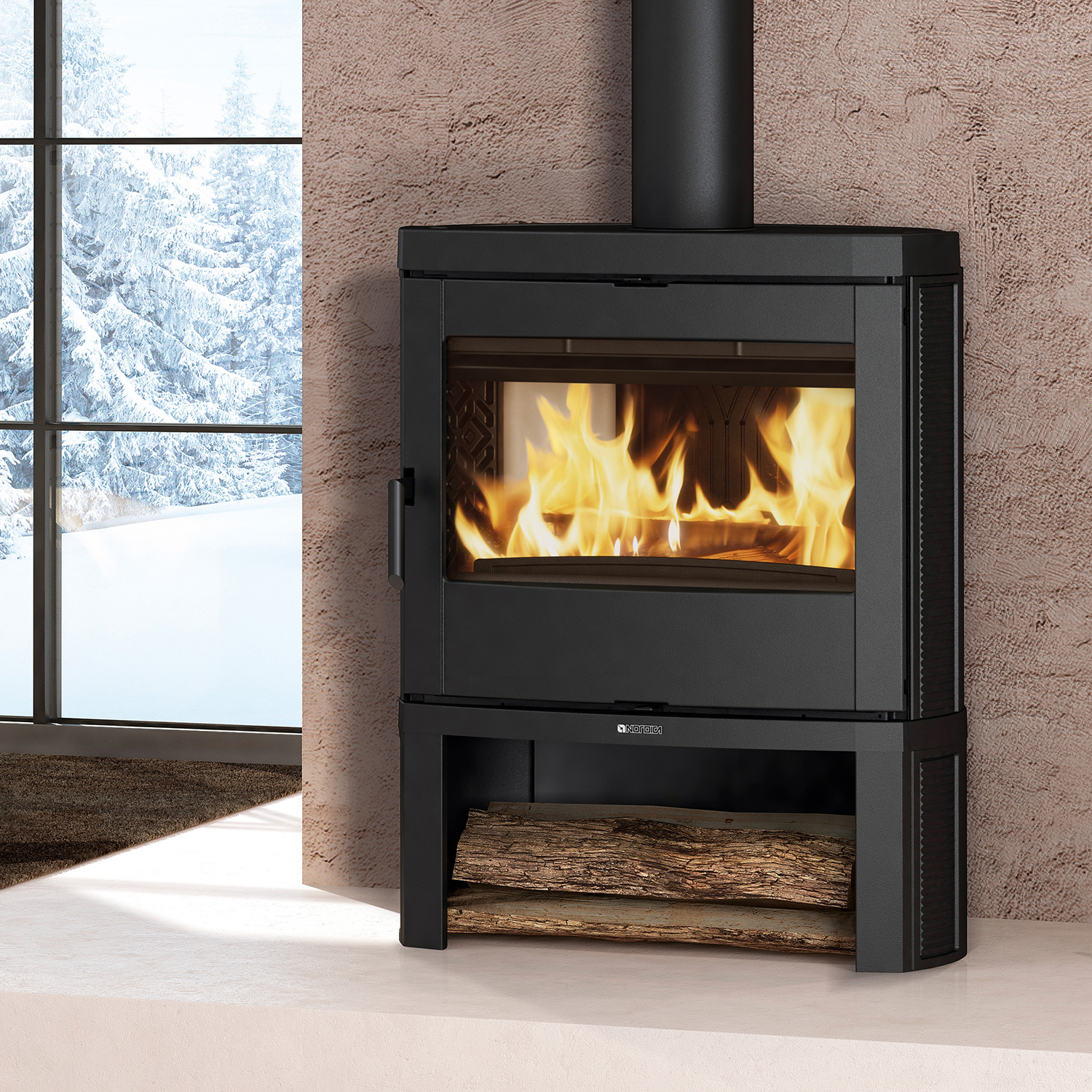 La Nordica Jennifer 2.0 Poêle à bois en fonte noire La Nordica Jennifer 2.0 Poêle à bois en fonte noire