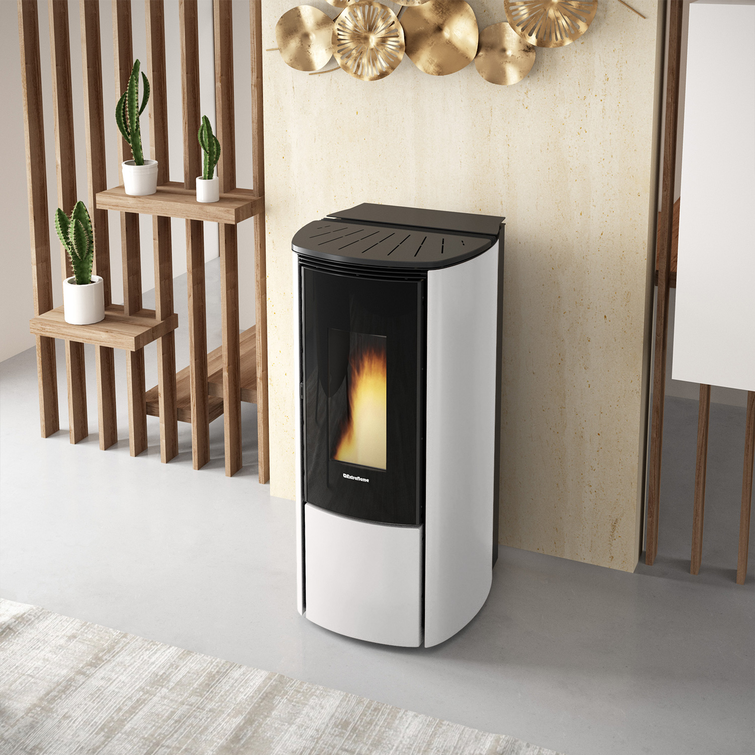 Extraflame Evolution Line Katia 9 poêle à granulés acier blanc Extraflame Evolution Line Katia 9 poêle à granulés acier blanc