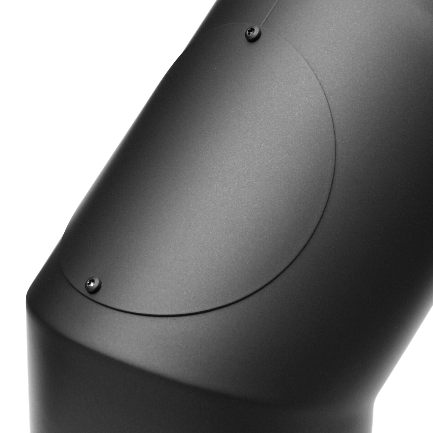 Coude de conduit de fumée / Tuyau de poêle Izoker double paroi avec isolation, diamètre 150 mm, 45°, noir, avec ouverture de nettoyage. Coude de conduit de fumée / Tuyau de poêle Izoker double paroi avec isolation, diamètre 150 mm, 45°, noir, avec ouverture de nettoyage.