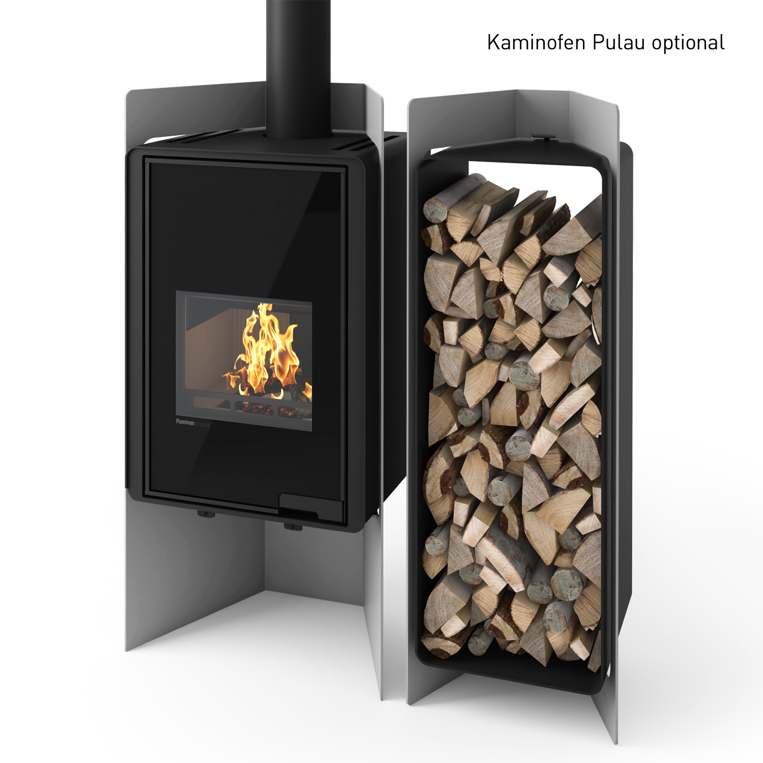 HS Flamingo Deluxe 4 Étagère en bois Gris