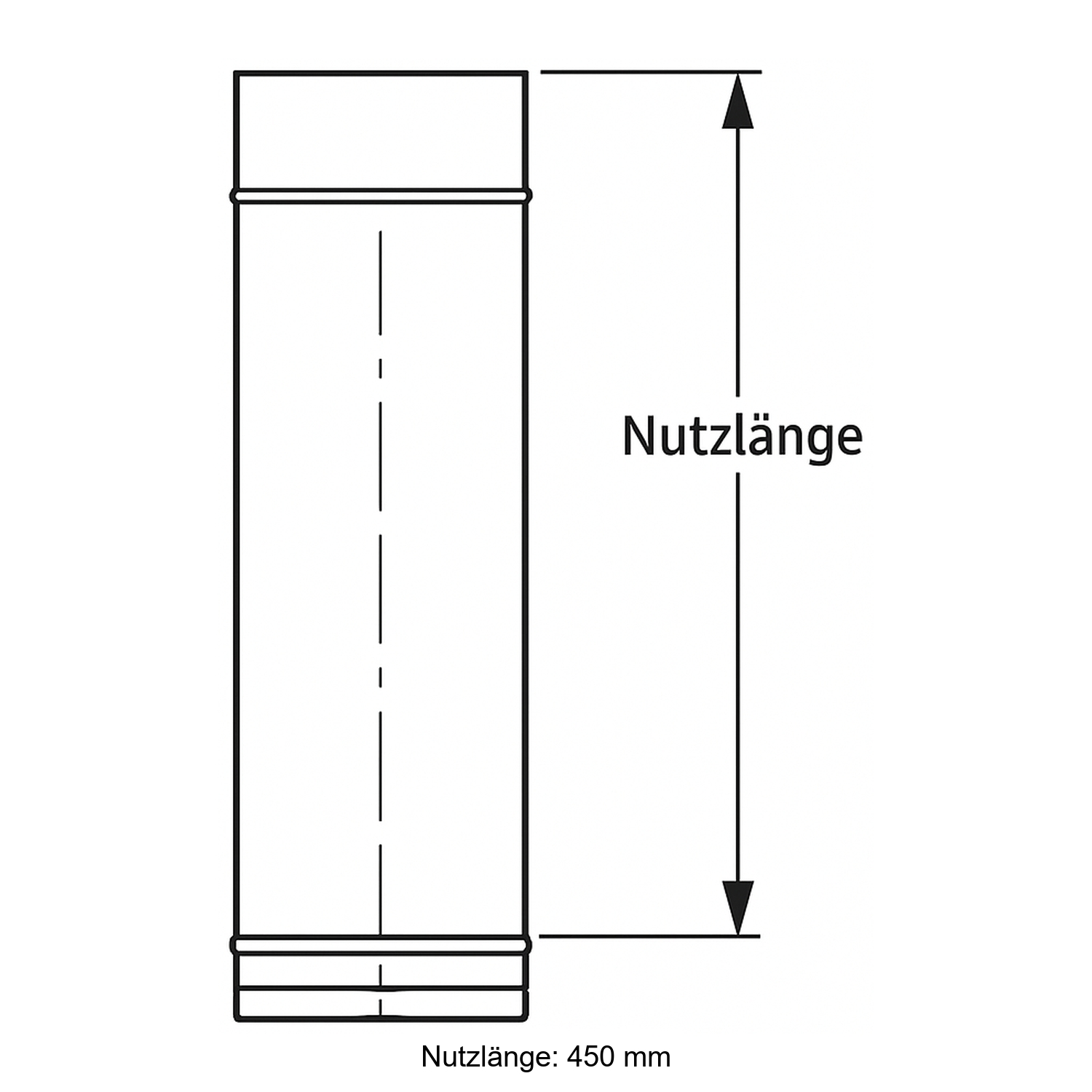 Schiedel PRIMA PLUS élément de conduit 500mm Ø113 mm simple paroi mat