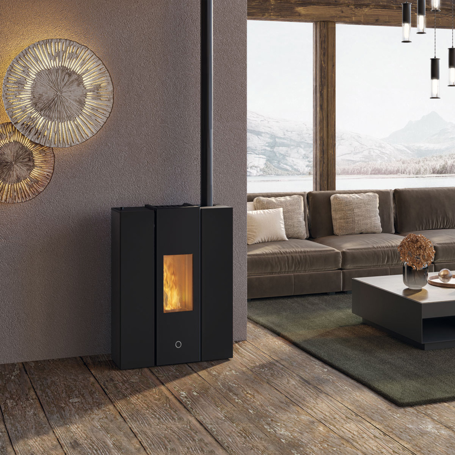 EK63 Gotha 70 Evo Poêle à granulés acier noir