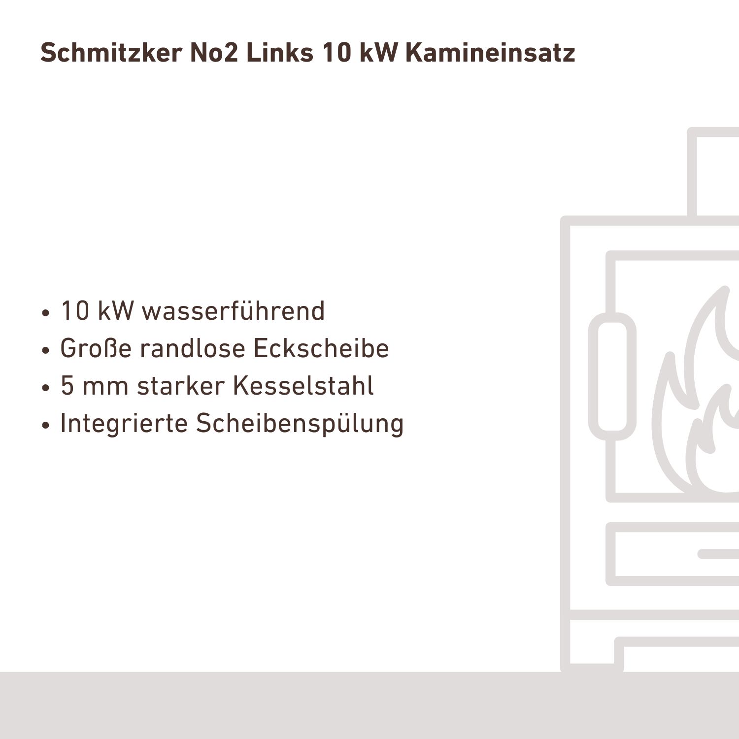 Schmitzker No2 Gauche 10 kW Insert de cheminée avec échangeur d'eau