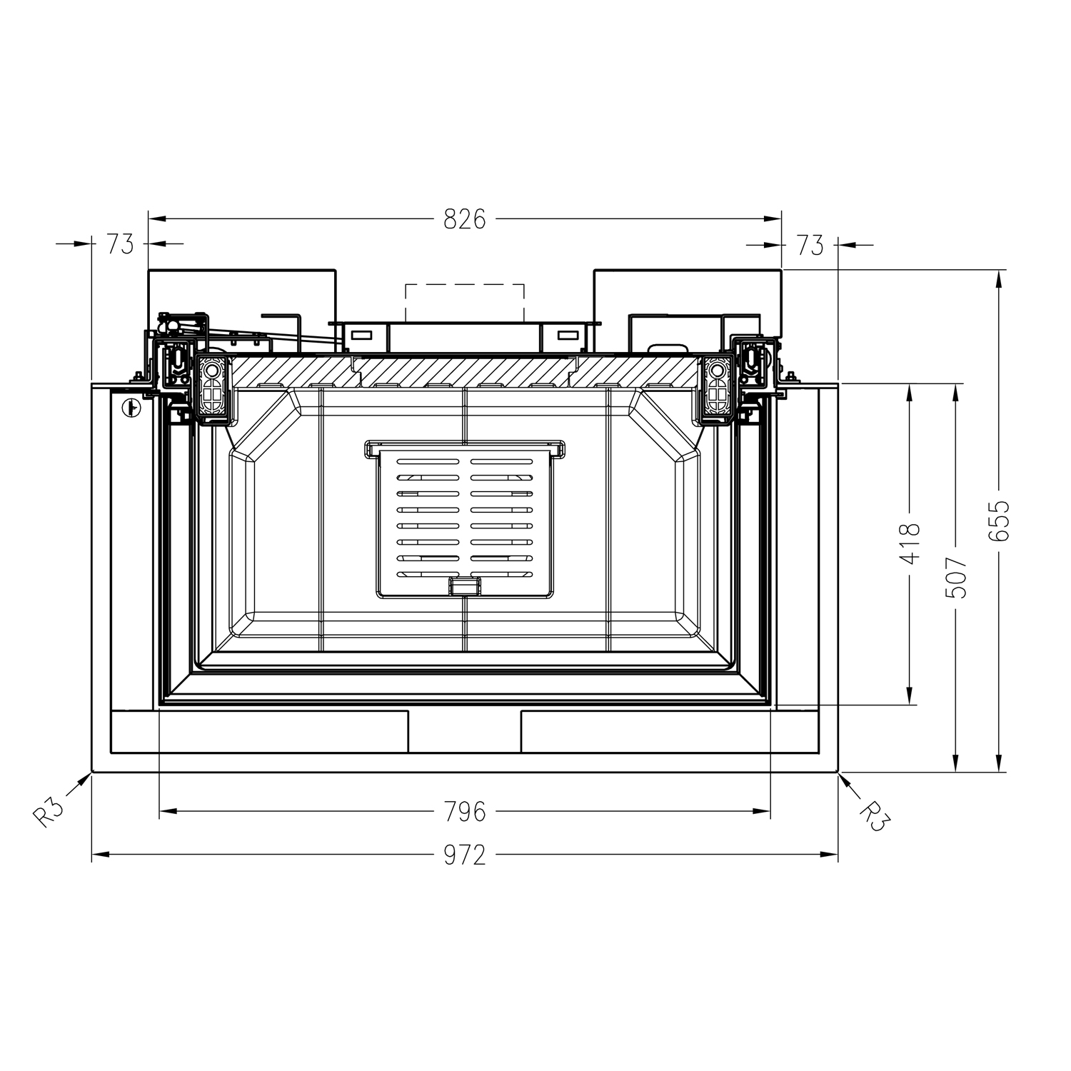 Spartherm Premium Arte-3RL-80h Insert de cheminée RRA Ø 250 mm