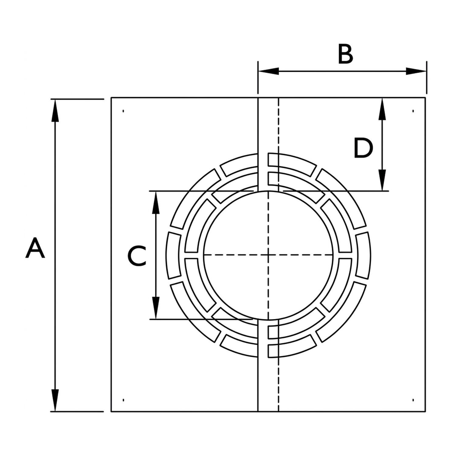 Schiedel Plaque de finition pour ventilation arrière 0-30° Ø 130 mm