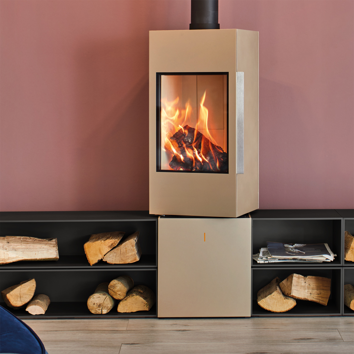 Spartherm SEO S Poêle à bois Perle + 1 m³ de bois de chauffage gratuit
