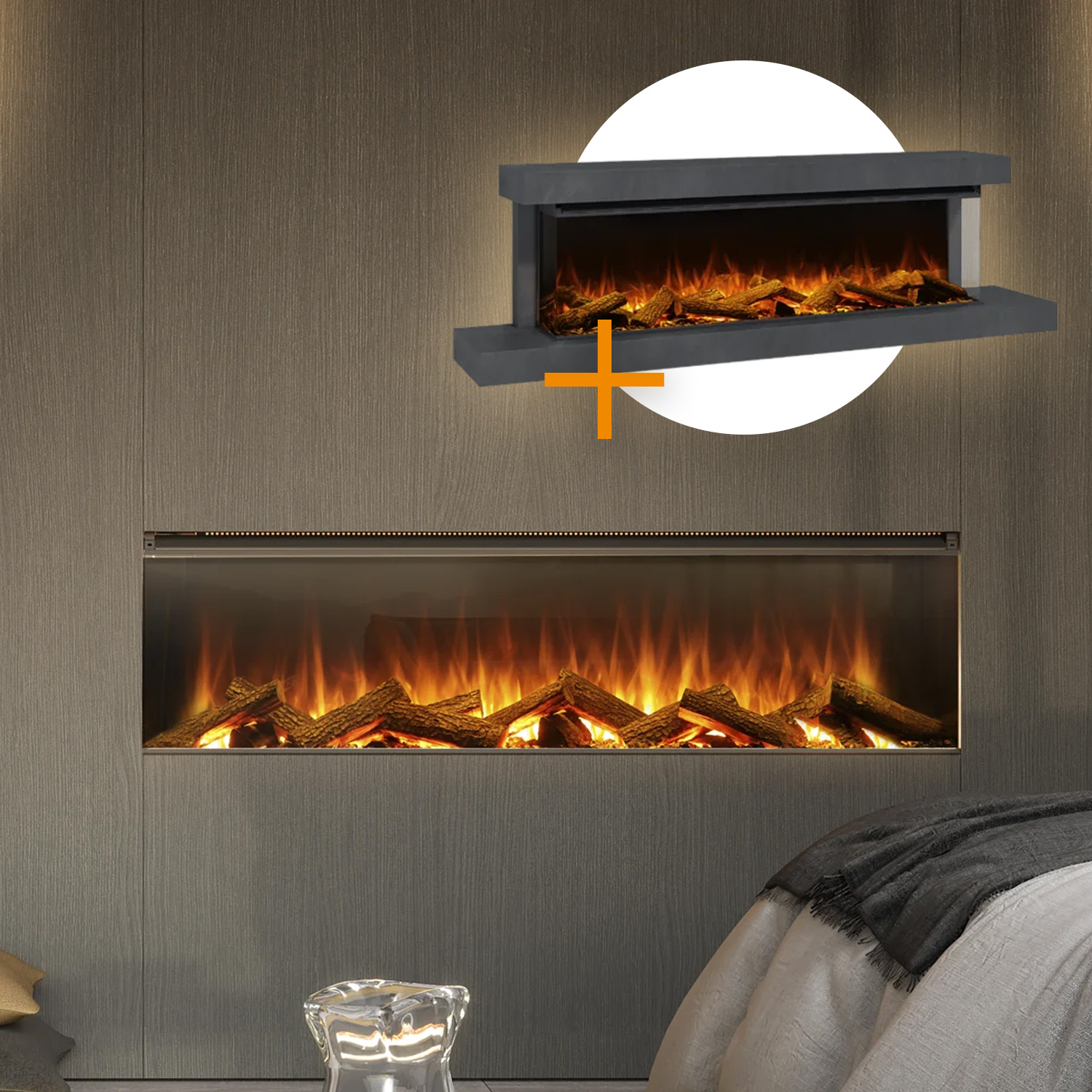 La Nordica Lumen 1600 Cheminée électrique LED anthracite