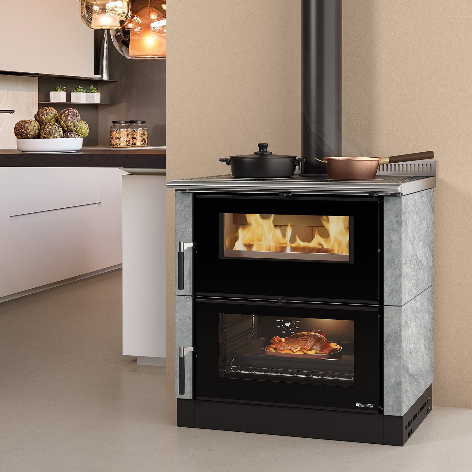 La Nordica Verona XXL 16 Petra cuisinière à bois pierre naturelle