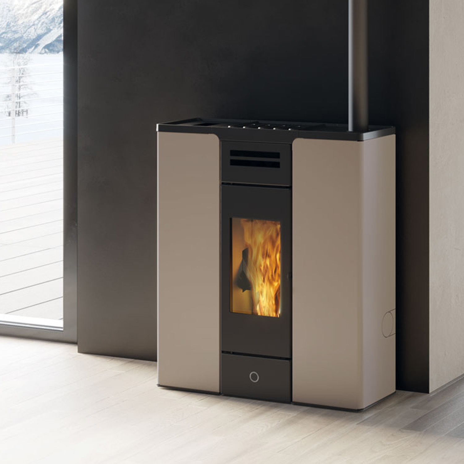 EK63 Entity 90+ Evo Poêle à granulés acier gris tourterelle
