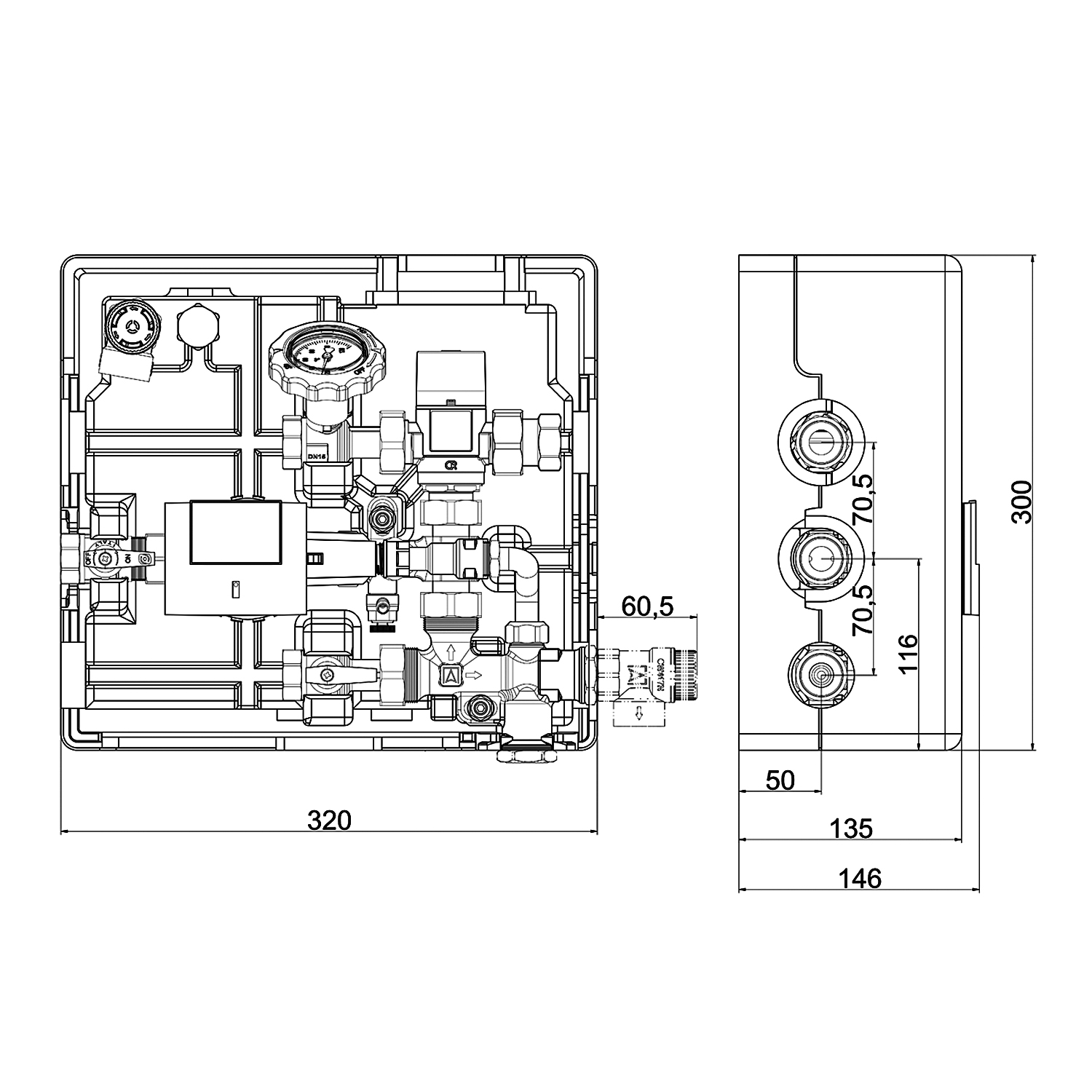 Système de circulation d'eau chaude Afriso WZS 100 avec isolation, groupe hydraulique