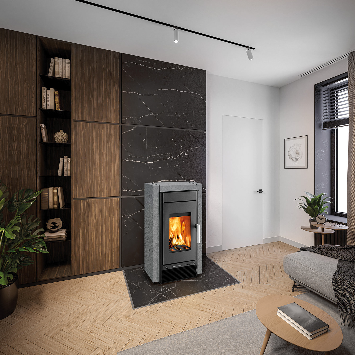 Haas+Sohn Hasvik Poêle à bois Anthracite Perle / Quartz Gris