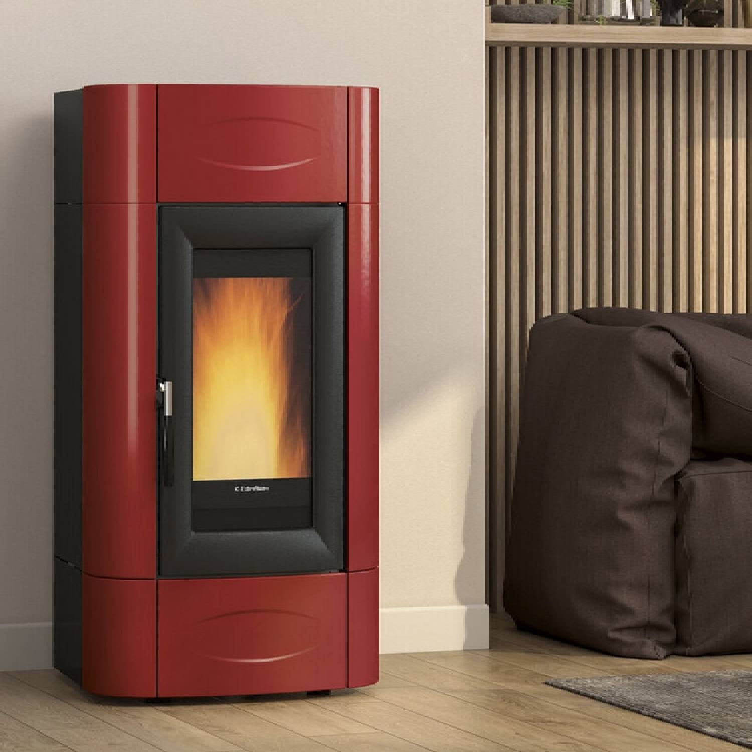 Extraflame ISIDORA IDRO H23 5.0 EVO - Rouge bordeaux poêle à granulés bouilleur EVOLUTION LINE
