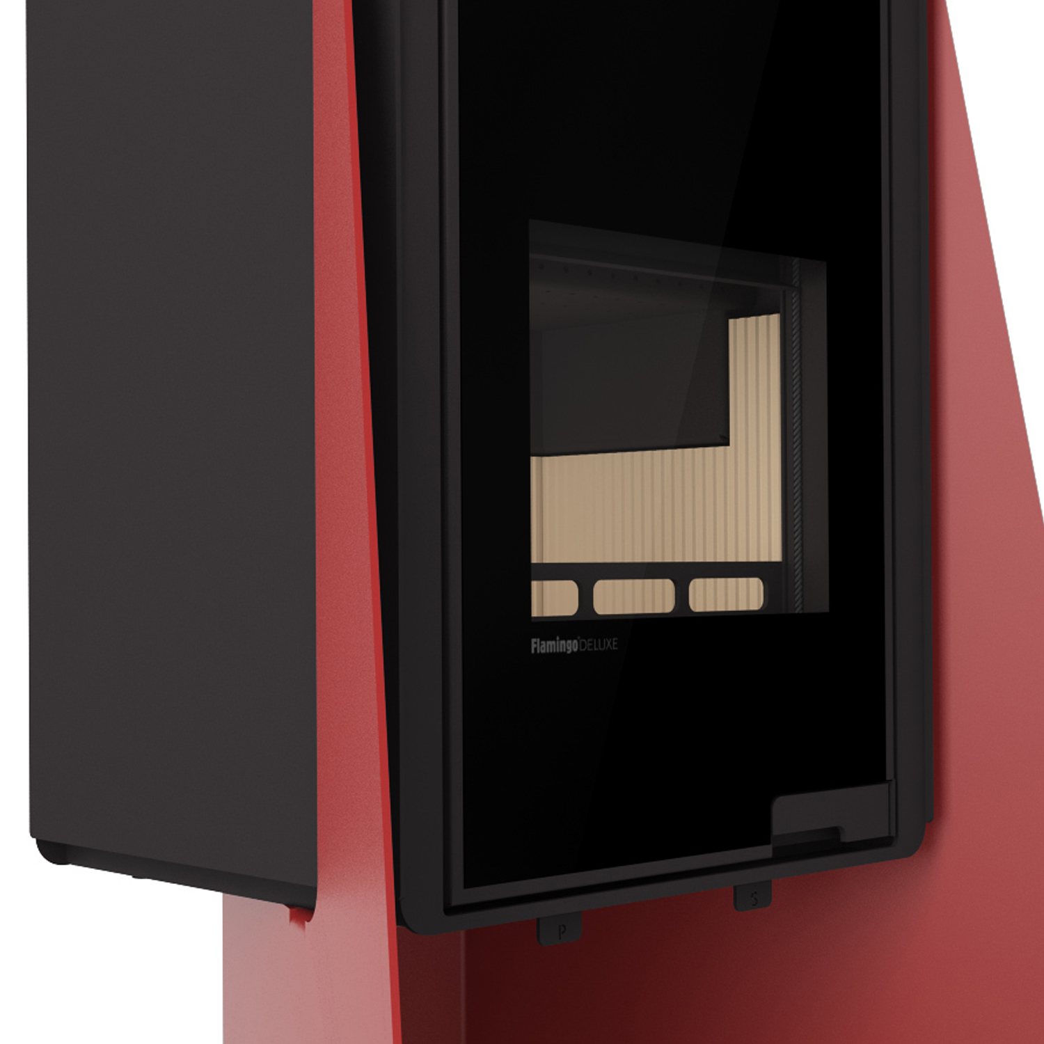 Poêle à bois HS Flamingo Deluxe Island Rouge