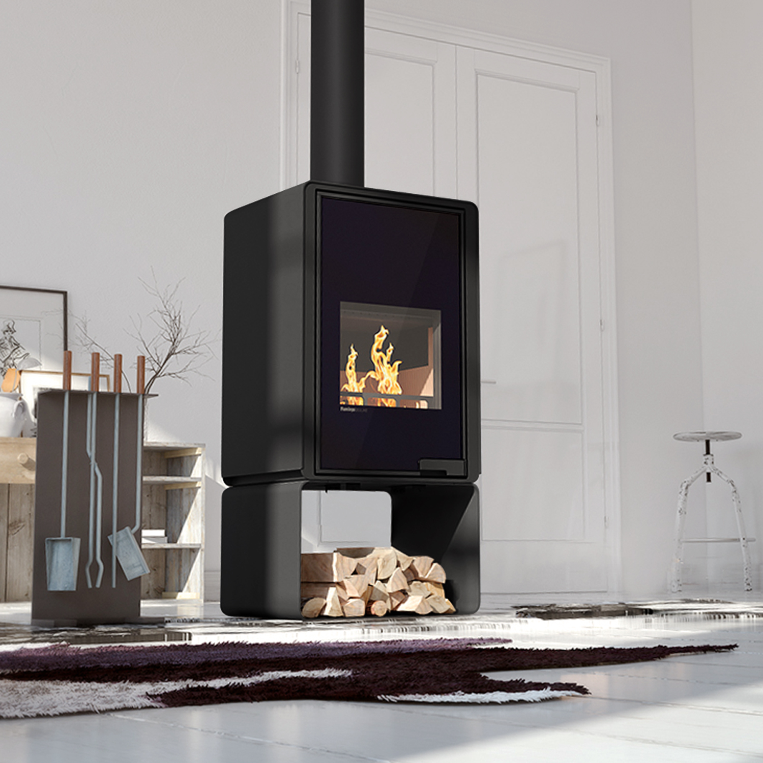 Poêle à bois HS Flamingo Deluxe Pentai Noir Poêle à bois HS Flamingo Deluxe Pentai Noir