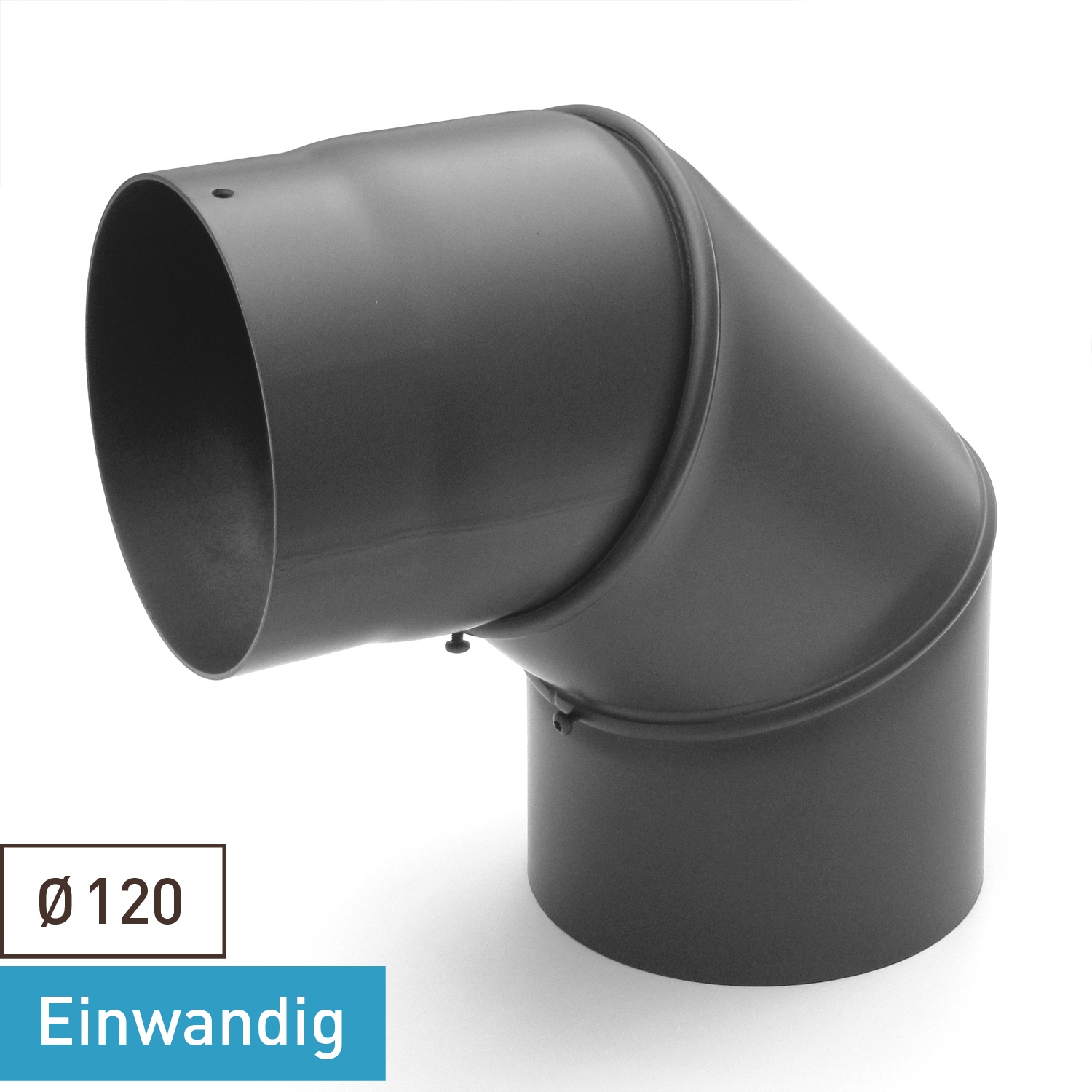 Raik Basic coude de tuyau de fumée 120mm gris fonte 0–90° sans porte pour tuyau de fumée / conduit de fumée