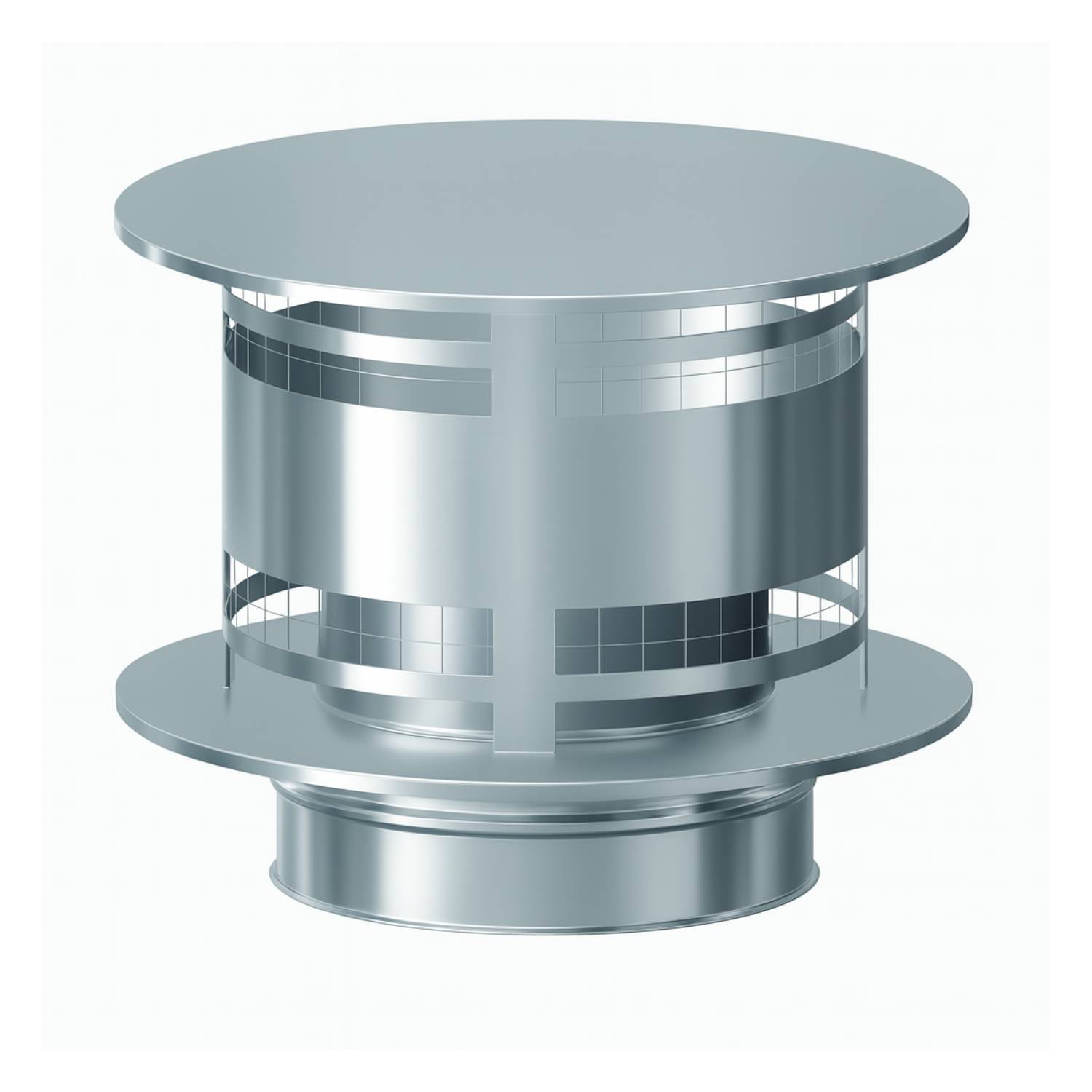 Schiedel ICS chapeau de pluie AntiSplash avec grille pare-étincelles Ø130 mm double paroi brillant