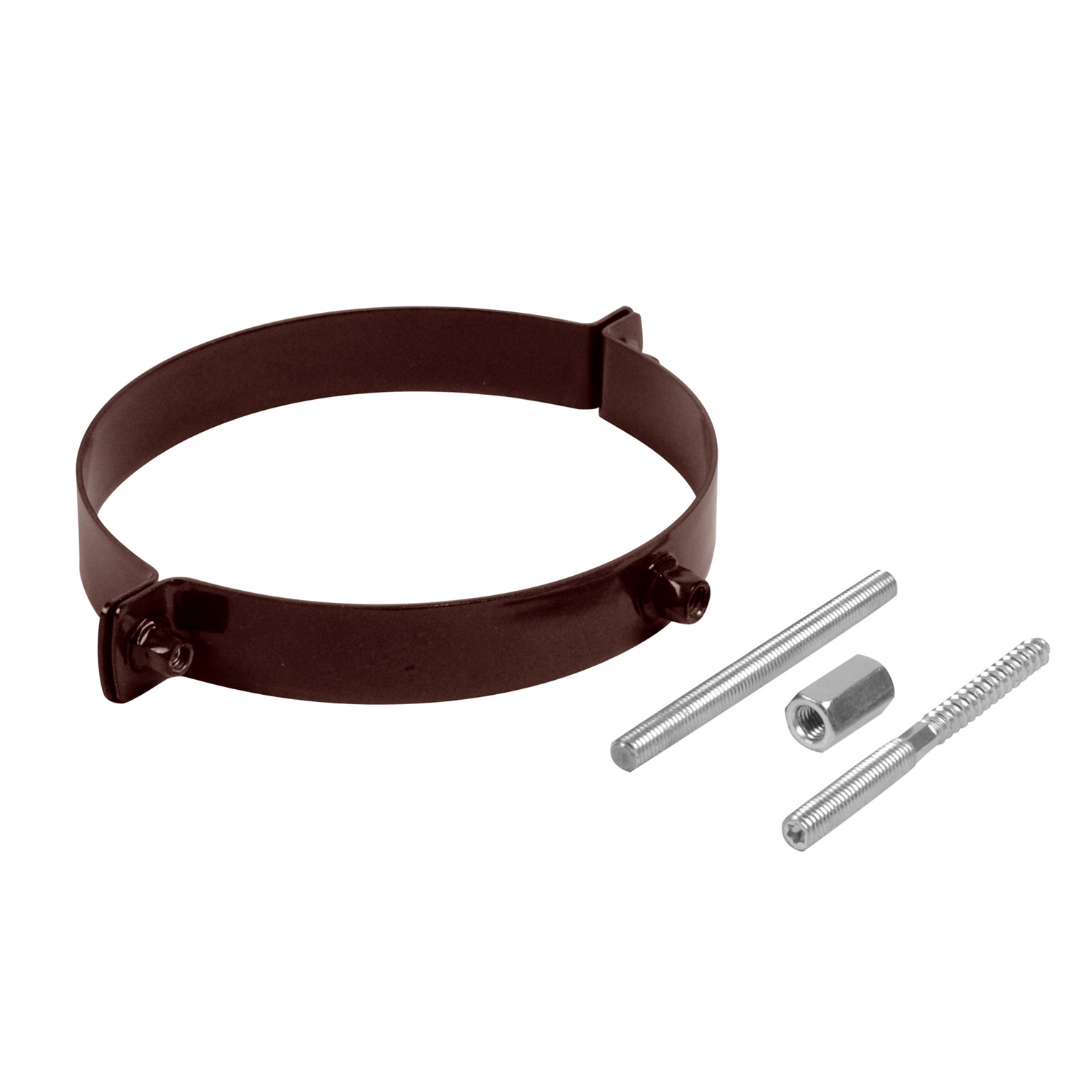 Raik tuyau de fumée / tuyau de poêle émaillé 150 mm - collier de serrage marron