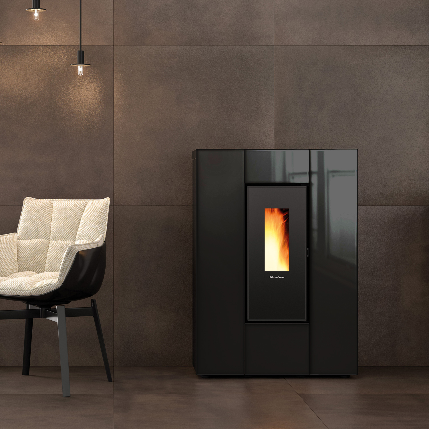 Extraflame Marilena Plus AD poêle à granulés Crystal noir-anthracite Extraflame Marilena Plus AD poêle à granulés Crystal noir-anthracite