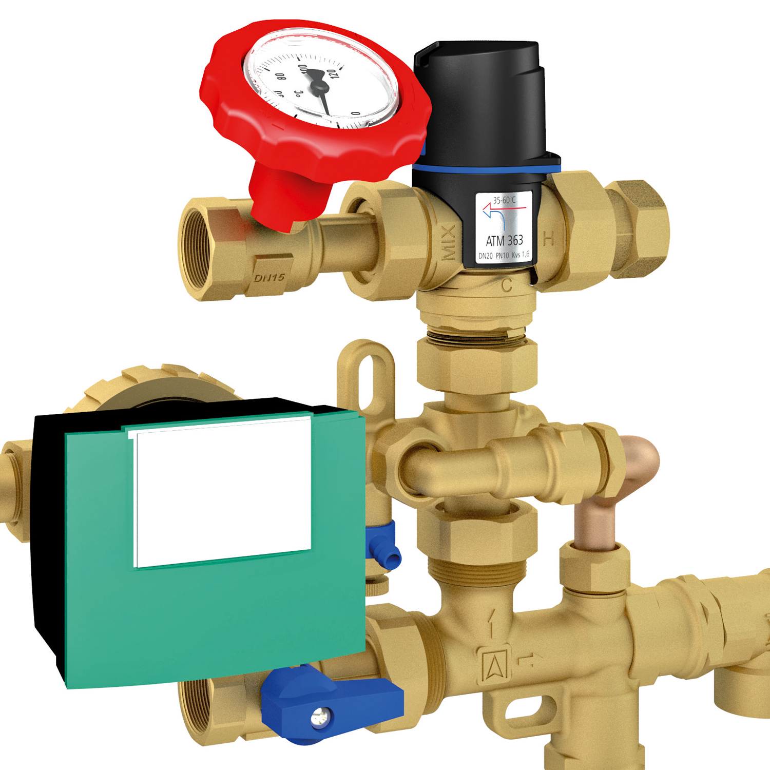 Système de circulation d'eau chaude Afriso WZS 100 avec isolation, groupe hydraulique