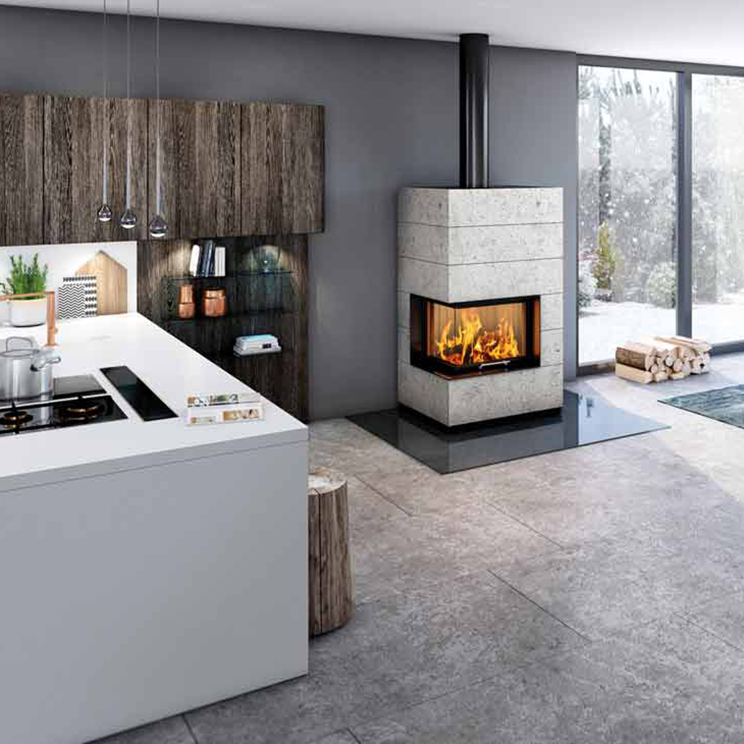 Spartherm kit de cheminée à eau SIM 1/3 Varia 2Lh-4S H2O Nature