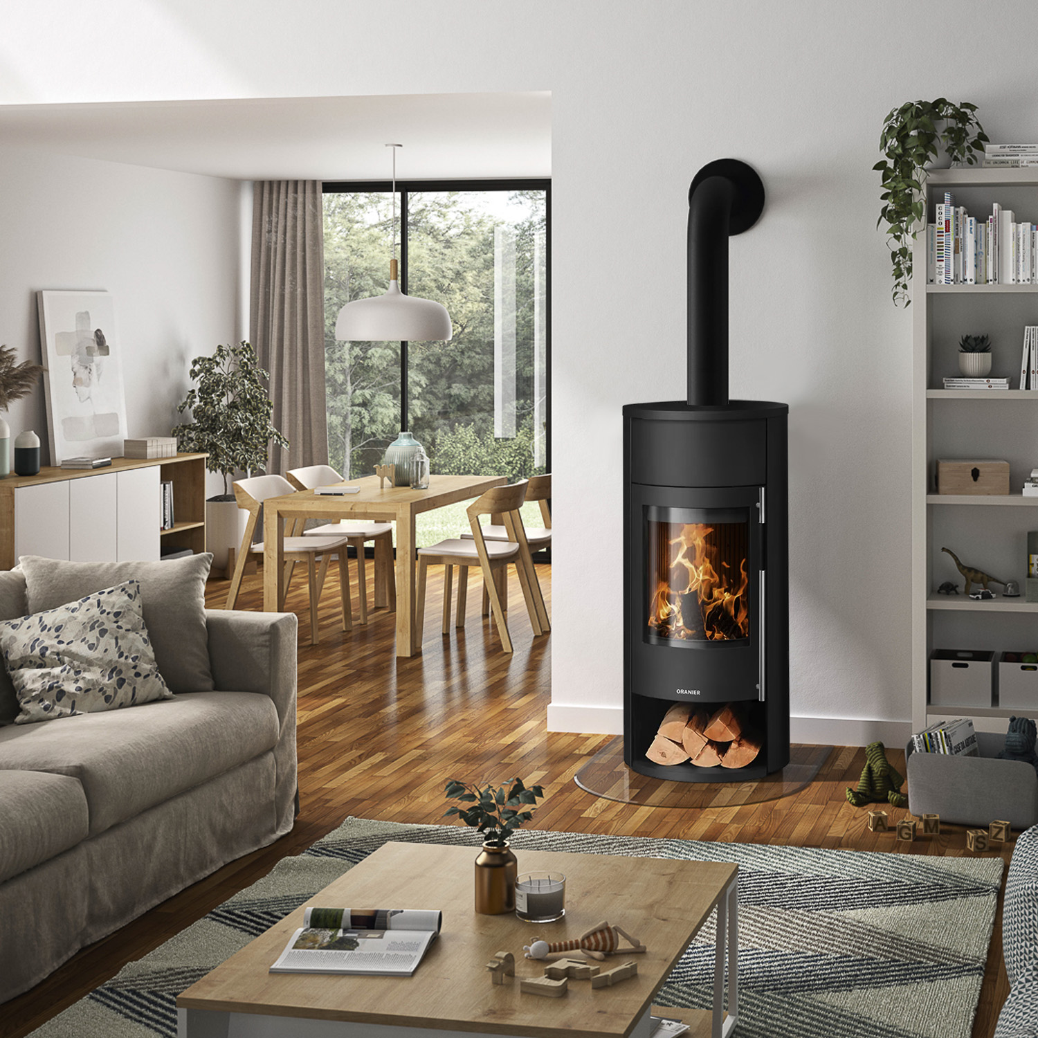 Oranier Polar Neo W+ poêle à bois acier noir