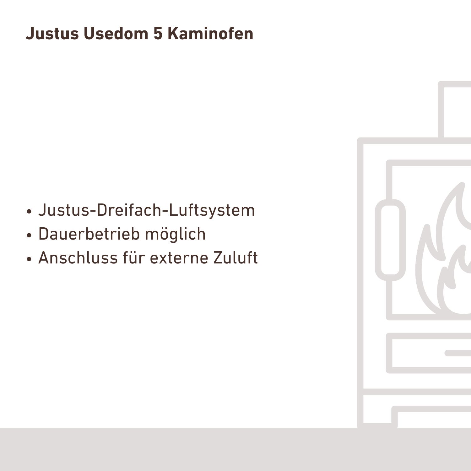 Justus Usedom 5 Poêle à bois Acier Noir / Pierre ollaire