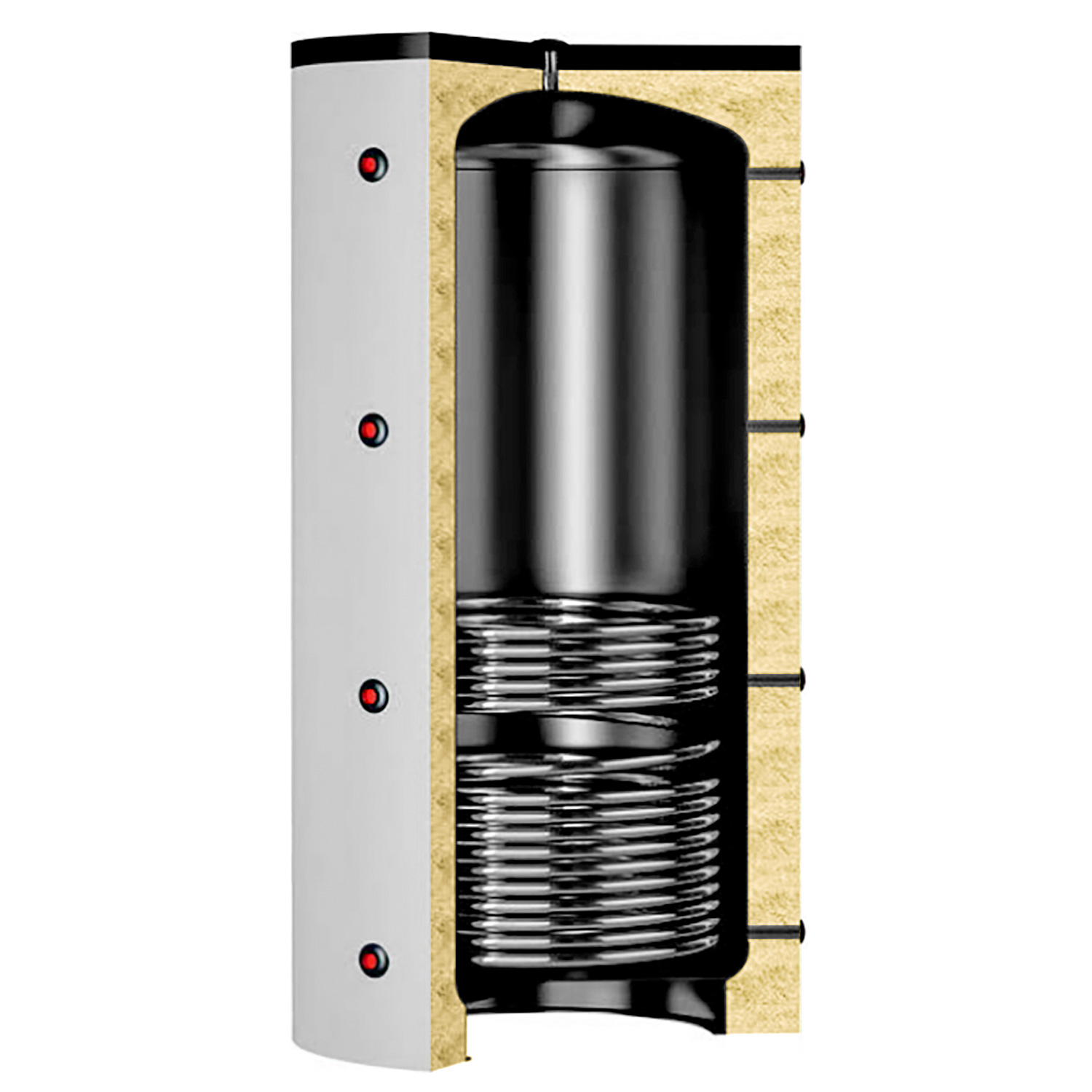 Réservoir tampon Termoventiler Laddotank Puffer 1 1000 (946 litres) avec 1 échangeur de chaleur solaire.