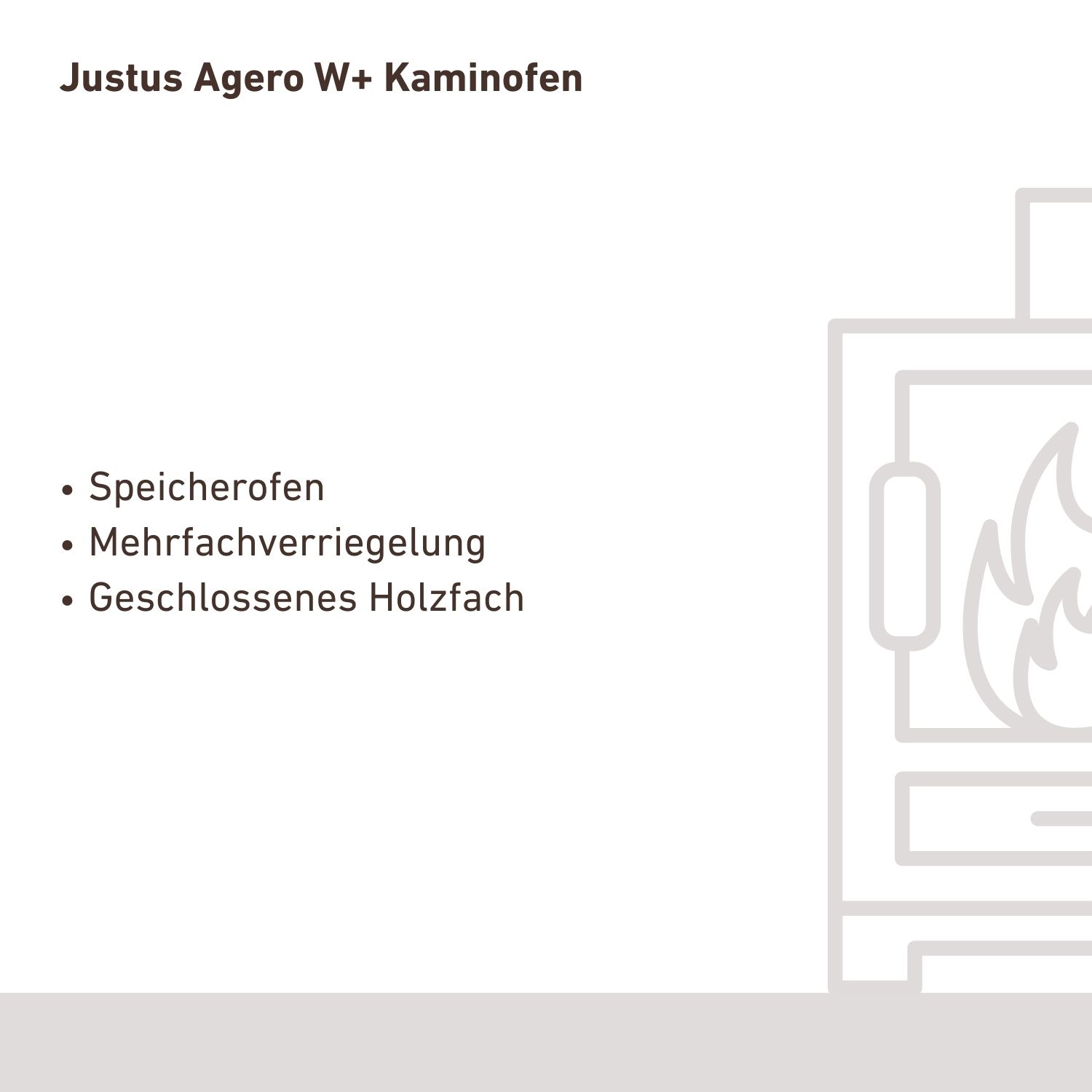 Justus Agero W+ Poêle à bois Acier Noir