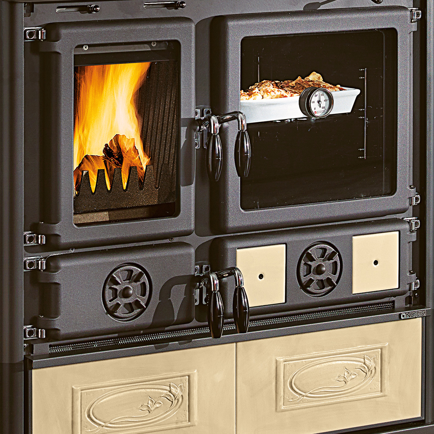 La Nordica Rosa 16 cuisinière à bois céramique Liberty Panna