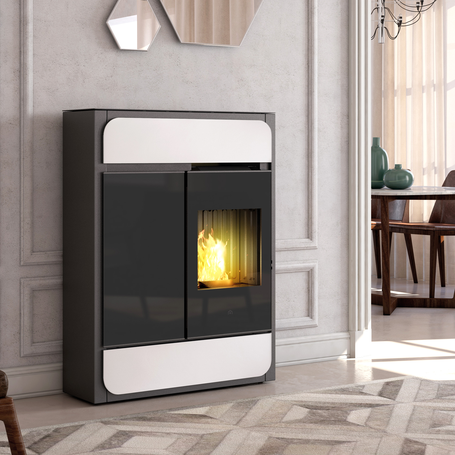 Edilkamin Bild Up poêle à granulés céramique blanc