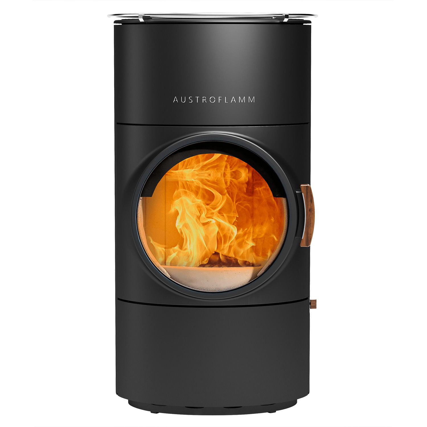 Austroflamm Clou compact Cook poêle à bois en acier gris fonte, sortie arrière