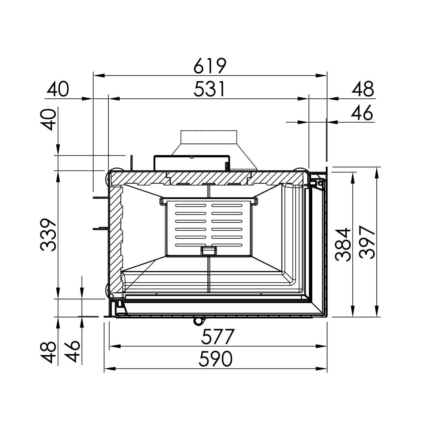 Insert de cheminée Spartherm Varia 2R-55 Angle
