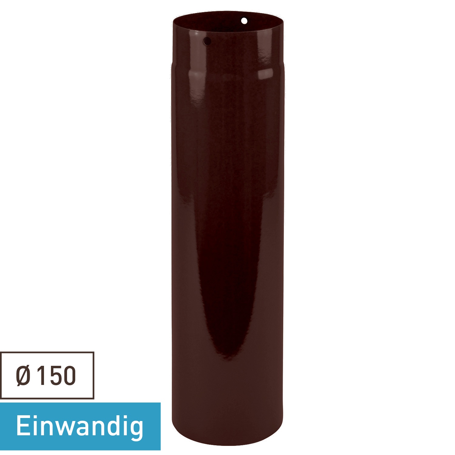 Tuyau de fumée / Tuyau de poêle émaillé 150 mm - 500 mm marron