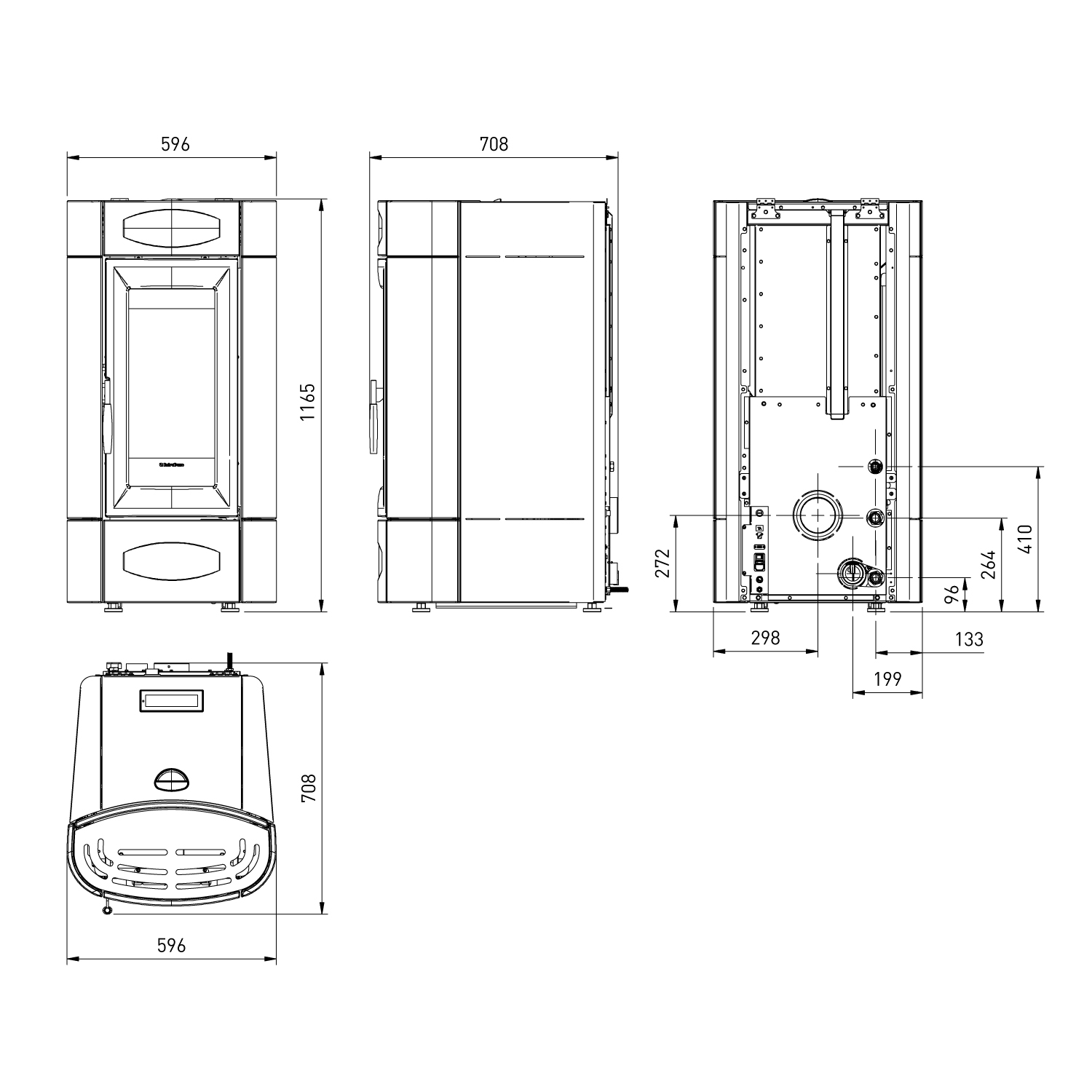 Extraflame Evolution Line Isidora Idro H16 poêle à granulés bouilleur Bordeaux