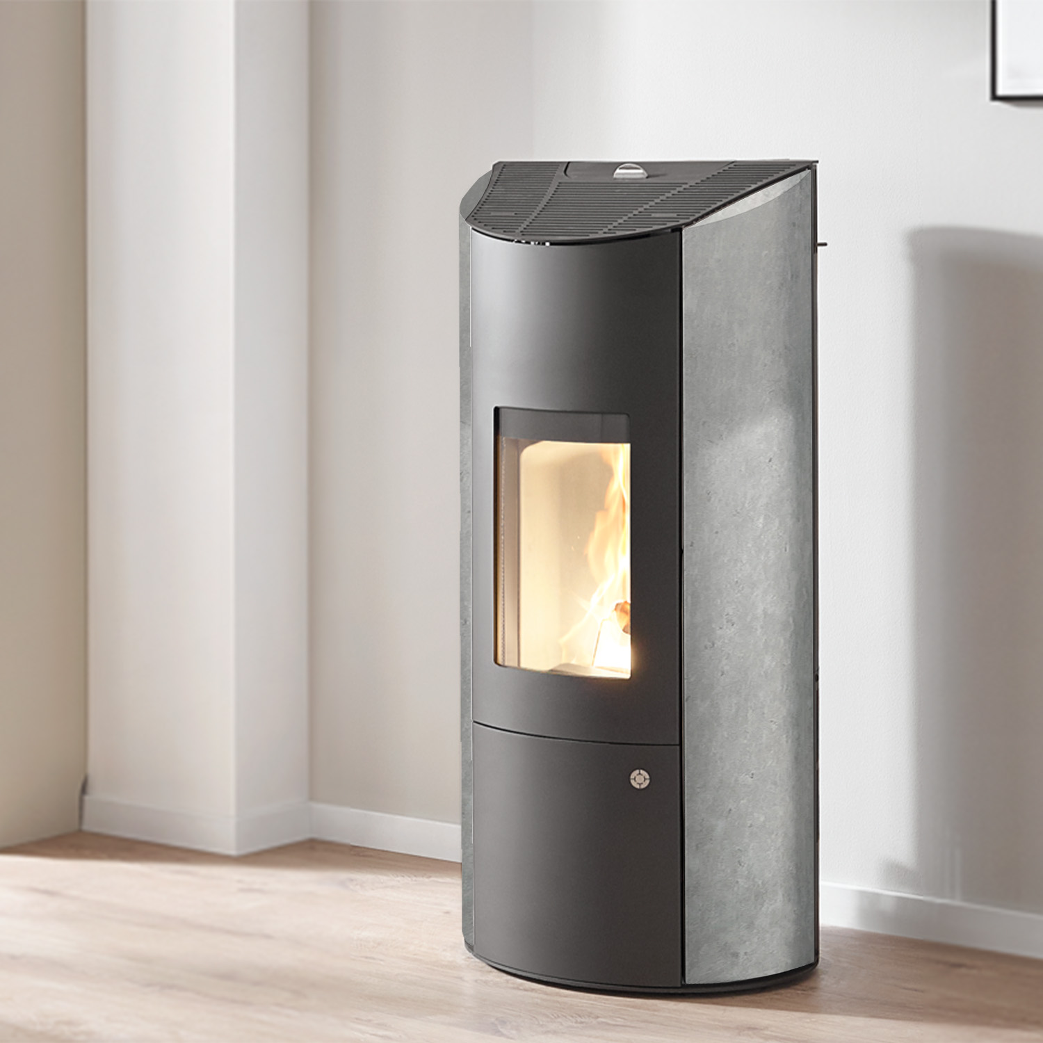Olsberg Levana 3.0 poêle à granulés acier noir/pierre naturelle serpentine 8 kW