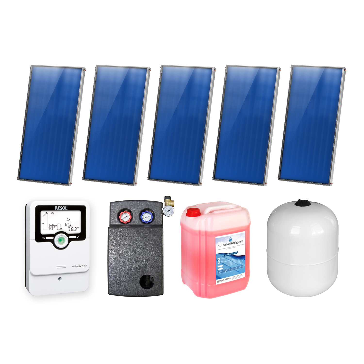 10,05 m² Ensemble de capteurs solaires plats Sunex 4 5x AMP 2.0